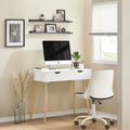 SoBuy FWT40-WN desk with 2 drawers table computer table children's desk office table, White/nature BHT CA: 90x77x45cm