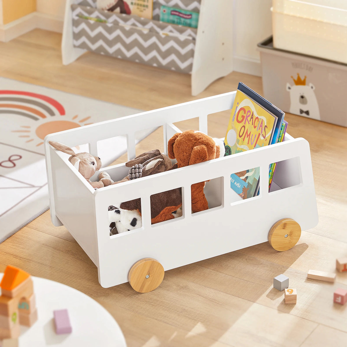 SoBuy KMB41-W children's shelf storage shelf for children books stand toys shelf Bookshelf Children BHT approx: 68x33x43cm
