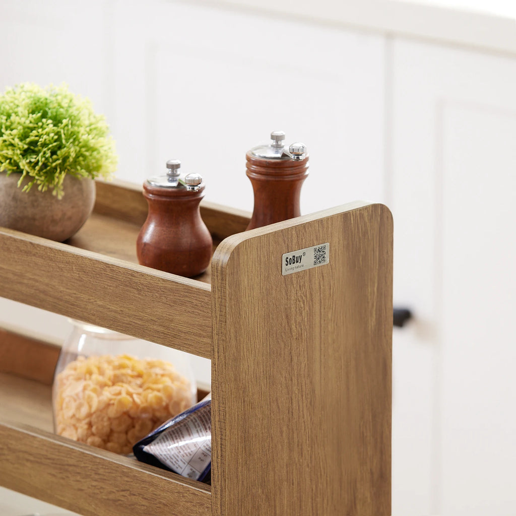 SoBuy NSR01 niche rack with 4 floors kitchen rack with trolley trolley trolley narrow shelf bathroom rack