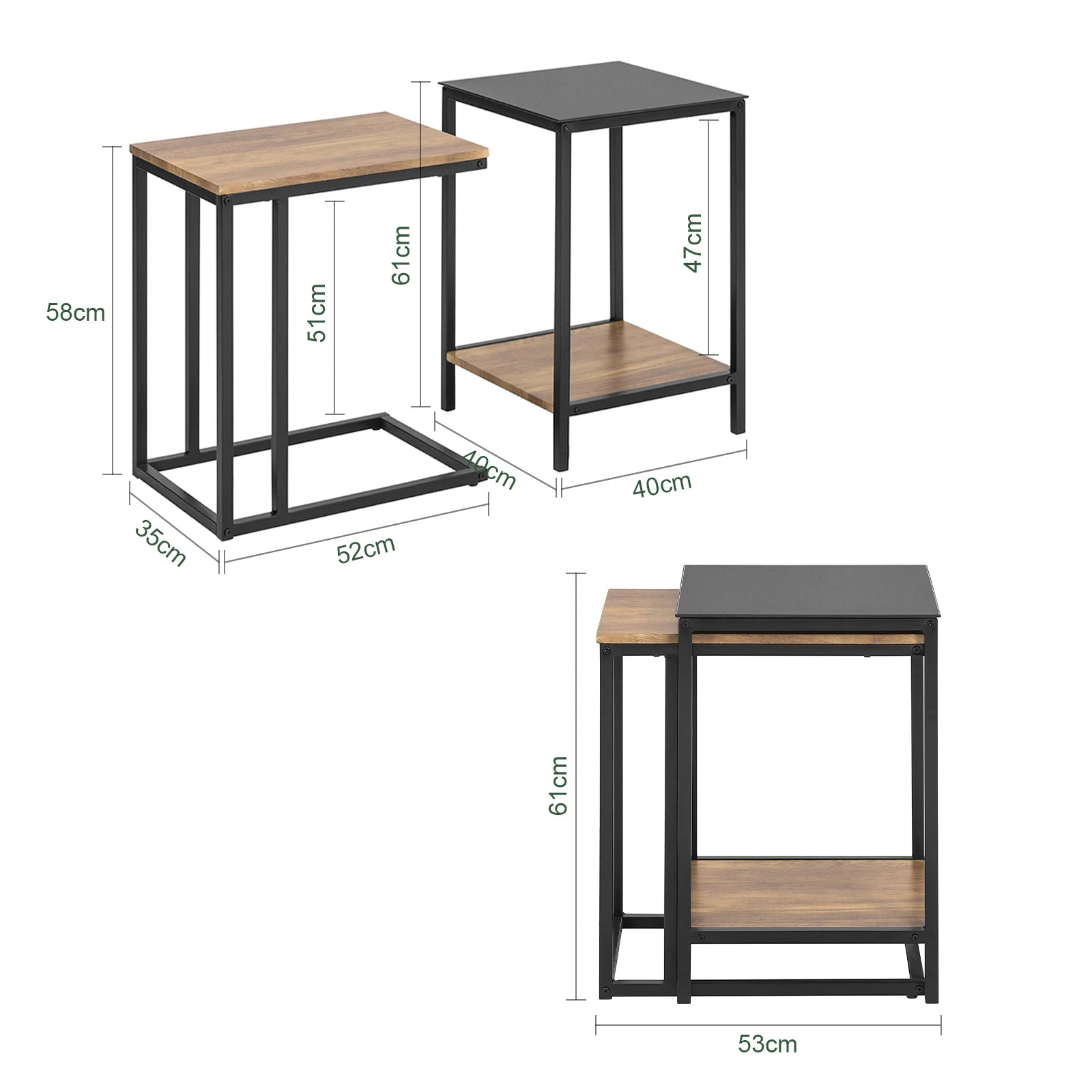 SoBuy FBT99-F set side table set table coffee table stackable sofa table coffee table laptop table care table living room table