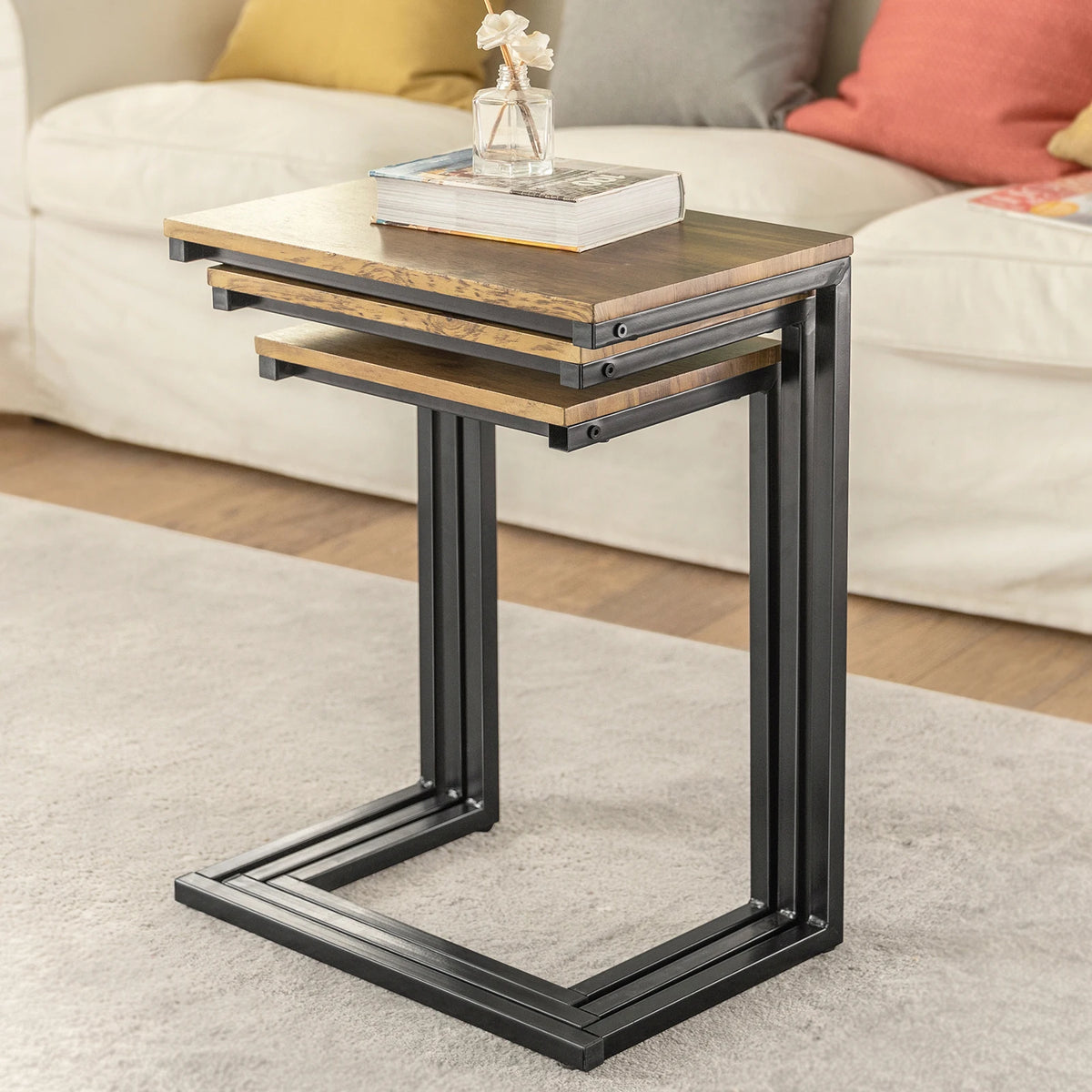 SoBuy FBT102-F set side table set table coffee table stackable coffee table laptop table care table living room table