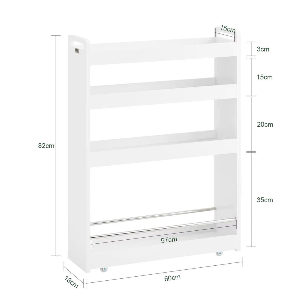 SoBuy NSR01 niche rack with 4 floors kitchen rack with trolley trolley trolley narrow shelf bathroom rack