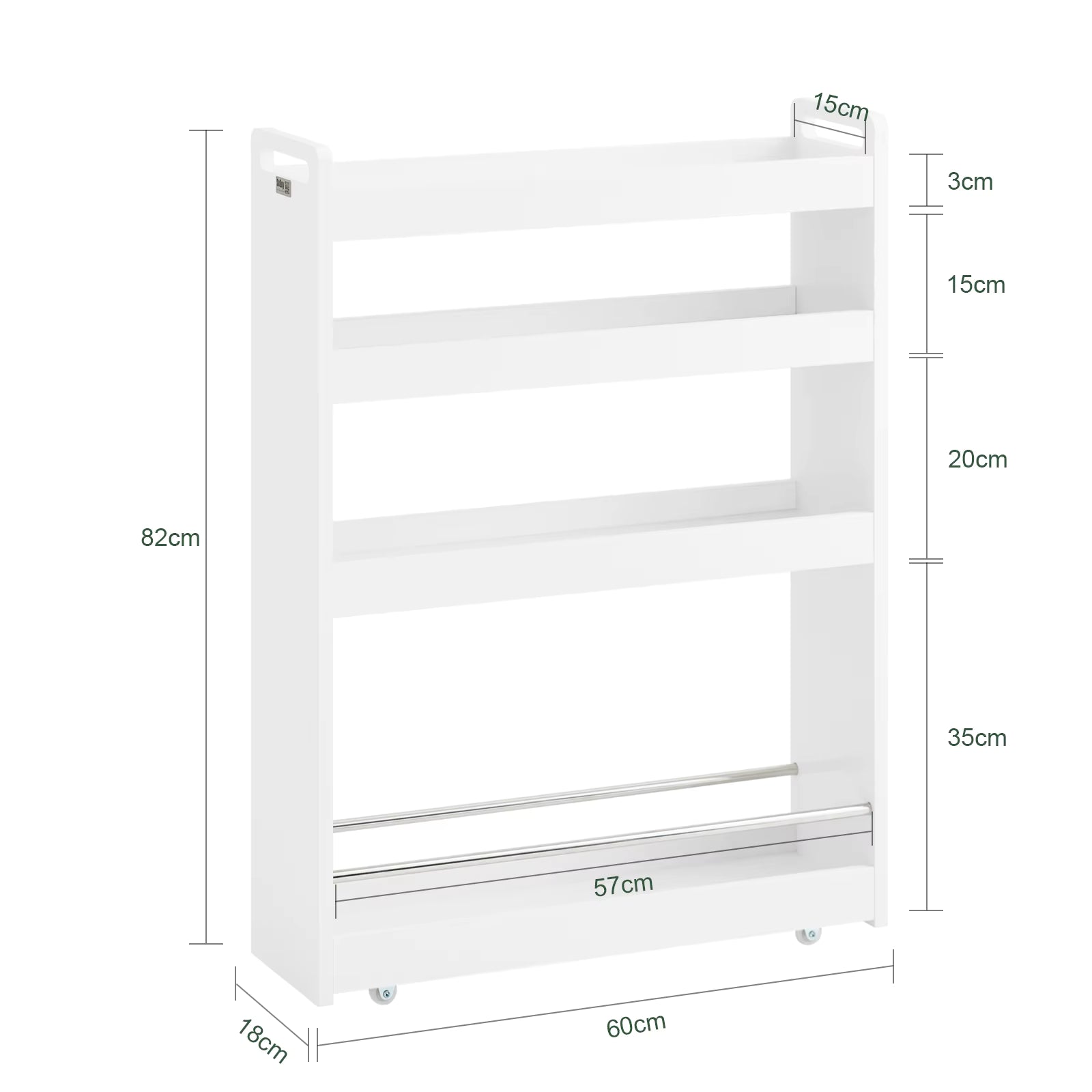SoBuy NSR01 niche rack with 4 floors kitchen rack with trolley trolley trolley narrow shelf bathroom rack