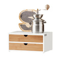 SoBuy®FRG180-WN coffee capsule box made of MDF and bamboo capsule dispenser capsule stand with 2 drawers storage box