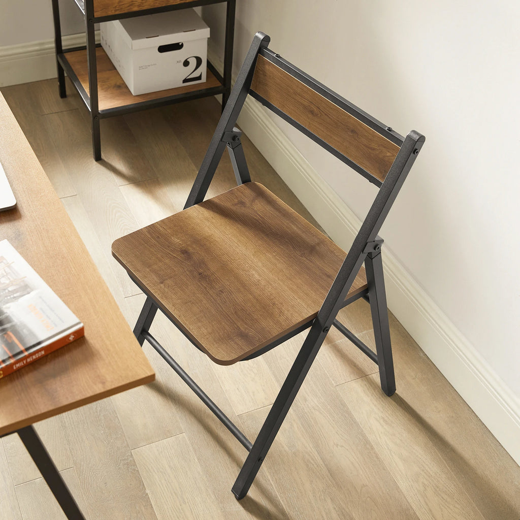 SoBuy FST88-PF Office Chair Folding Chair Kitchen chair Seat Height 43cm Vintage Measurements approx. 46x80x48cm