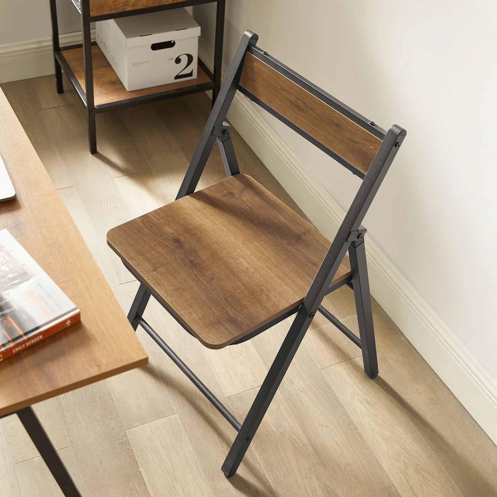 SoBuy FST88-PF Office Chair Folding Chair Kitchen chair Seat Height 43cm Vintage Measurements approx. 46x80x48cm