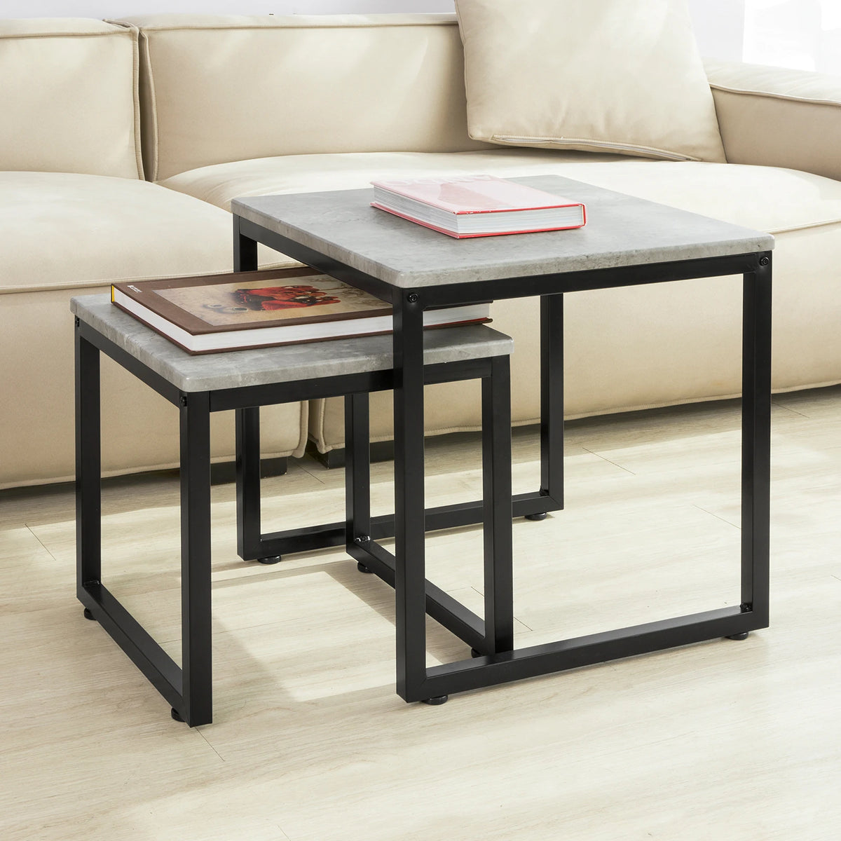 SoBuy FBT42 2-Piece Set coffee table side Table 2-piece set table sofa table coffee table set