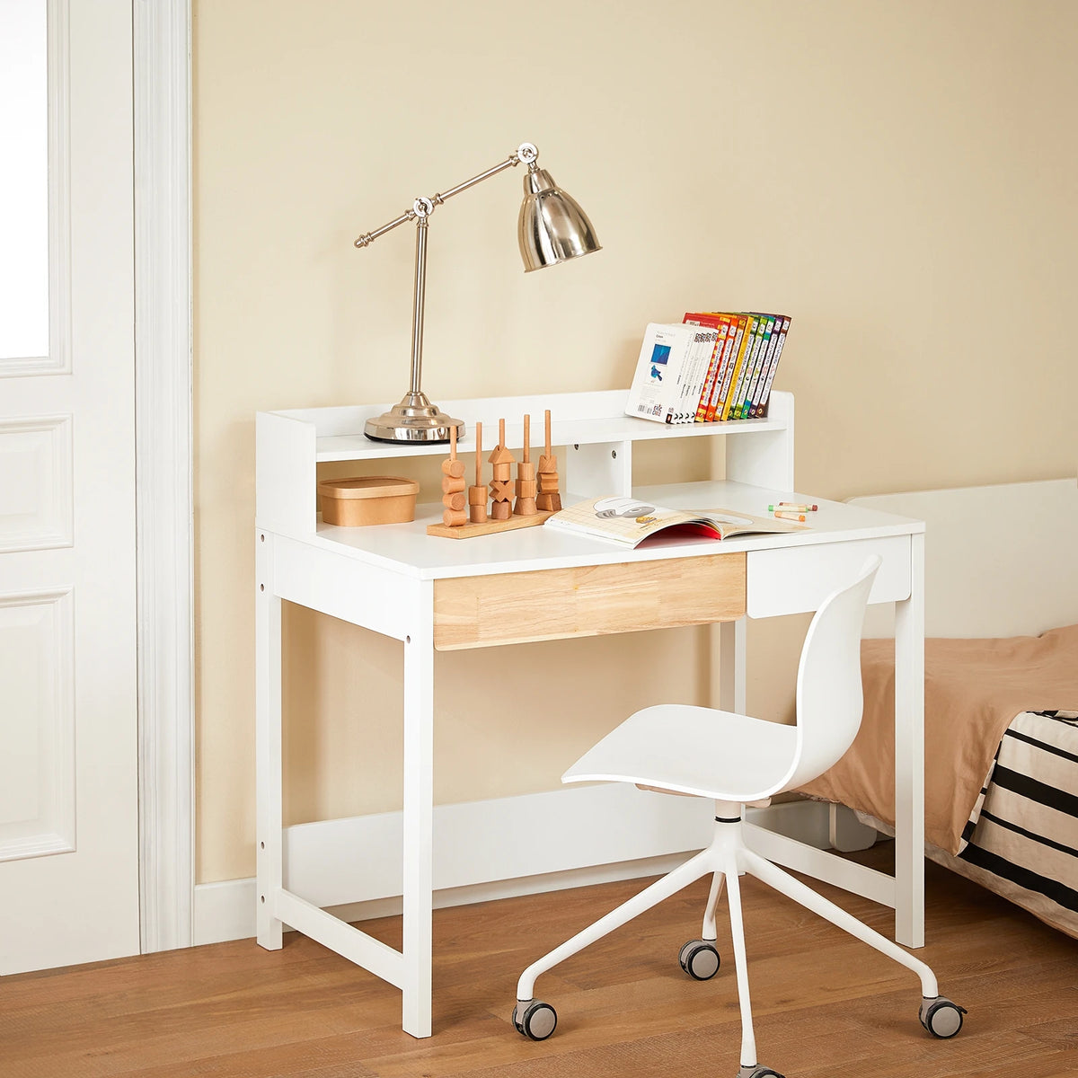 SoBuy FWT106-W 2 Storage Desk Computer Table Office table Home Office Corner Desk Desk