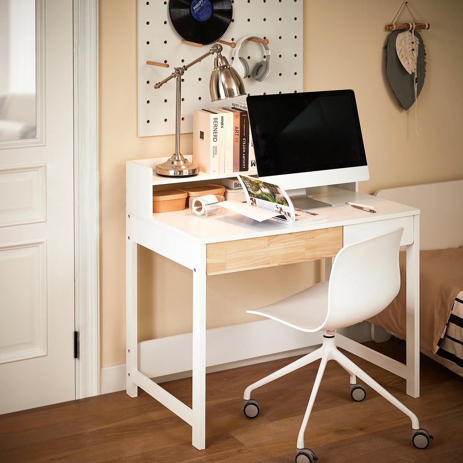 SoBuy FWT106-W 2 Storage Desk Computer Table Office table Home Office Corner Desk Desk
