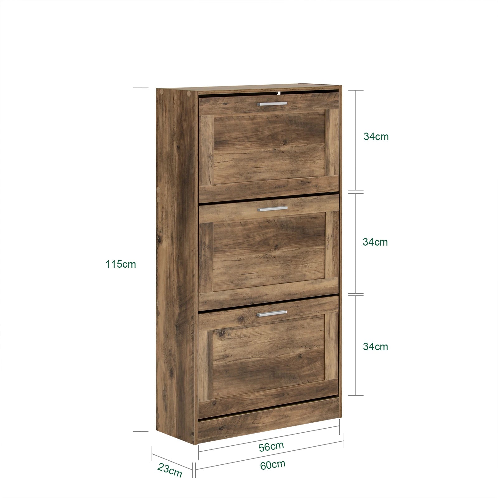 SoBuy FSR137-L shoe dump truck shoe shelf shoe cabinet with 3 flaps shoe rack narrow shoe chest of drawers BHT approx. 60x115x23cm