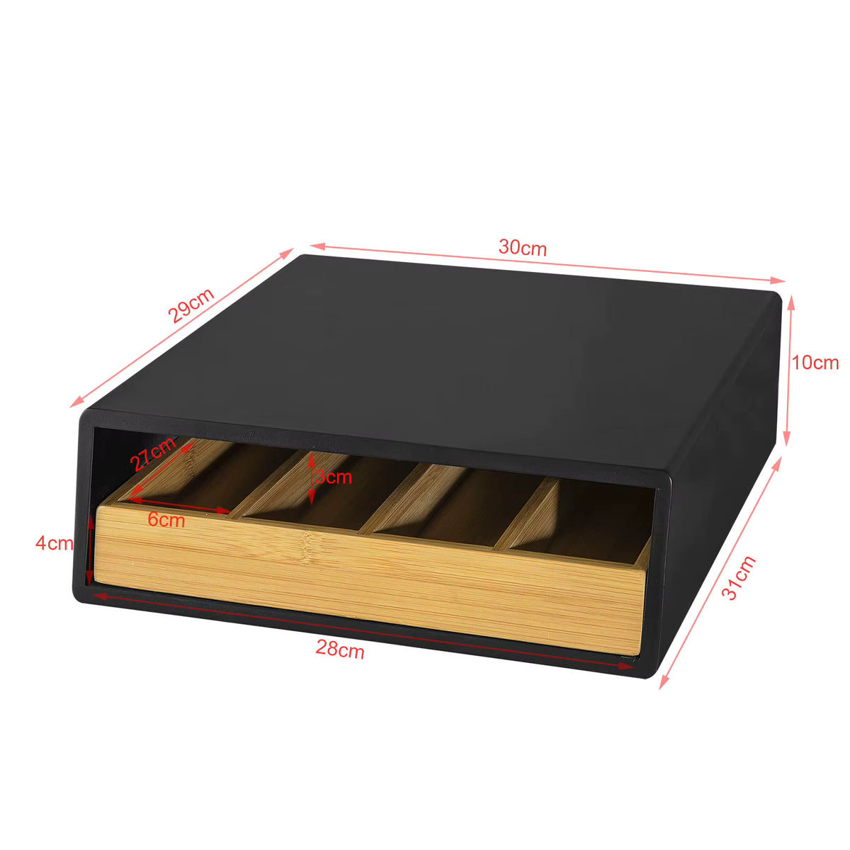 SoBuy FRG280-SCH design coffee capsule box drawer box for storage coffee capsules tea bag capsule stands