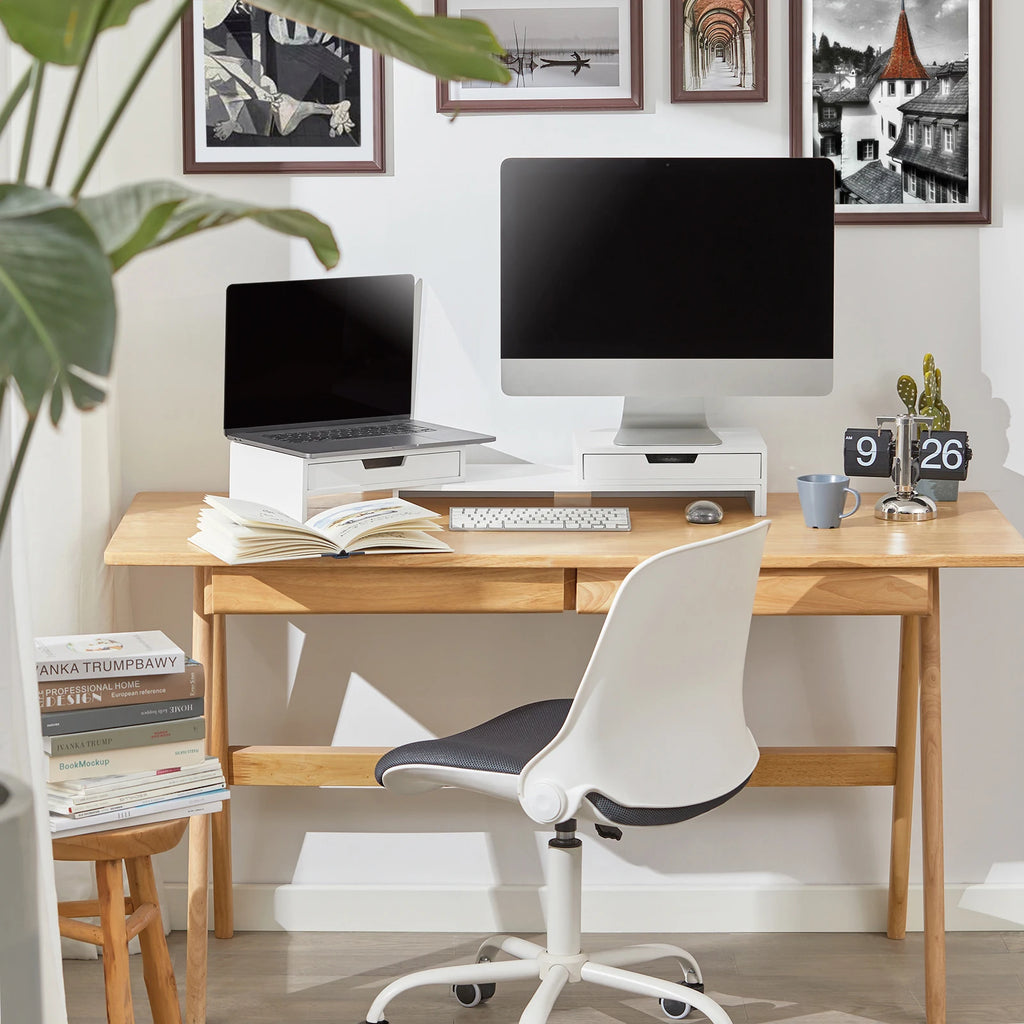 SoBuy BBF04 monitor increase for 2 monitors screen stand with 2 drawer widths adjustable BHT about 60-107x11x22cm