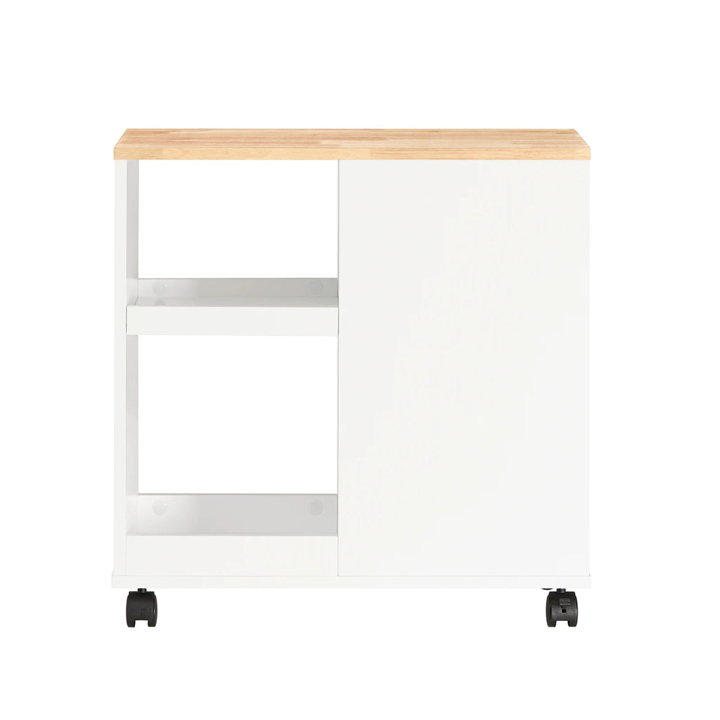 SoBuy FBT130-WN printer table with roll printing stand printer cabinet roll container with compartments office cart side cart