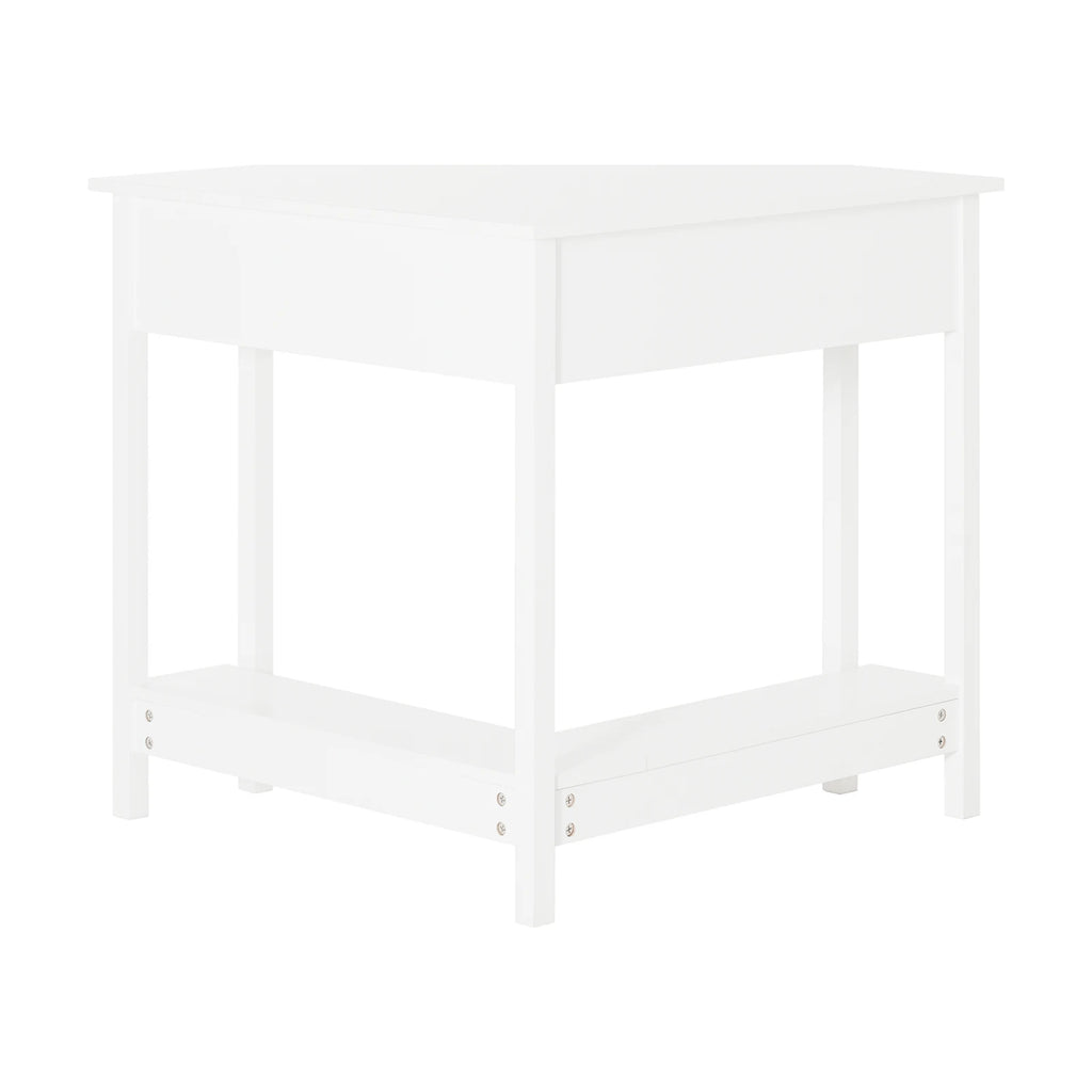 SoBuy®FWT31-W corner table white desk computer table worktable table with shelf HT approx: 76x76cm