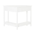 Bureau d’angle blanc avec étagère