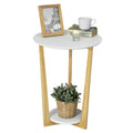 SoBuy FBT52-WN side table with 2 shelves coffee table coffee table Balcony table White-nature, BHT approx.: 45x60x45cm