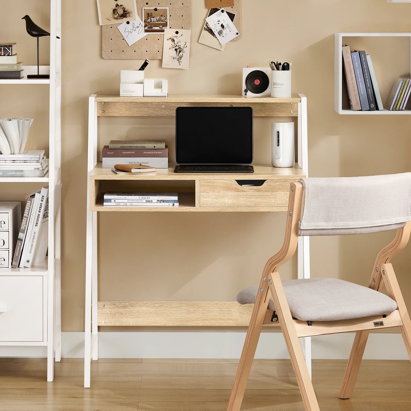 SoBuy FWT63-N Desk with tray computer table work table office table table with drawer
