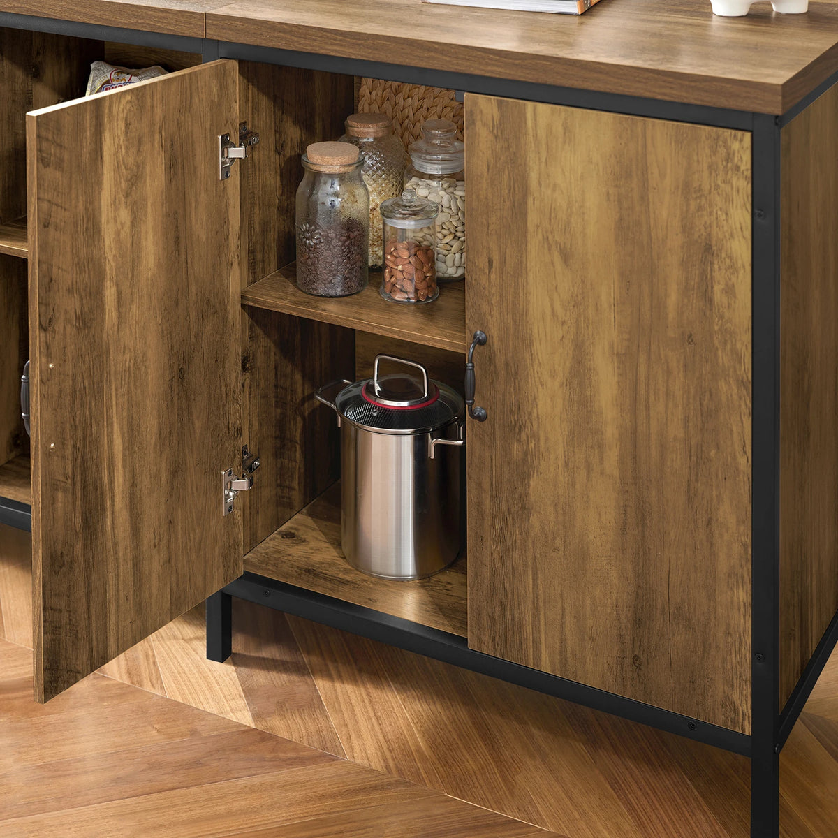 SoBuy KNL01-F Kitchen Island Freestanding Kitchen wardrobe Highborad Dresser wardrobe Sideboard Bar Table Buffet Industrial Design