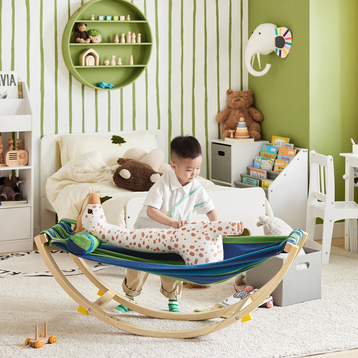 SoBuy KMB16-J Children's hammock with Safety Stopper hammock Swing lounger Swing for Kids high chair Colorful