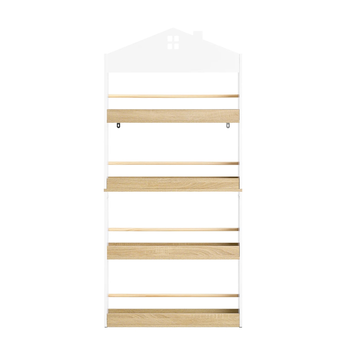 SoBuy KMB121-WN Bookcase children storage shelf with 4 shelves for books and decoration CHILDREN'S room furniture White natural 60x130x15