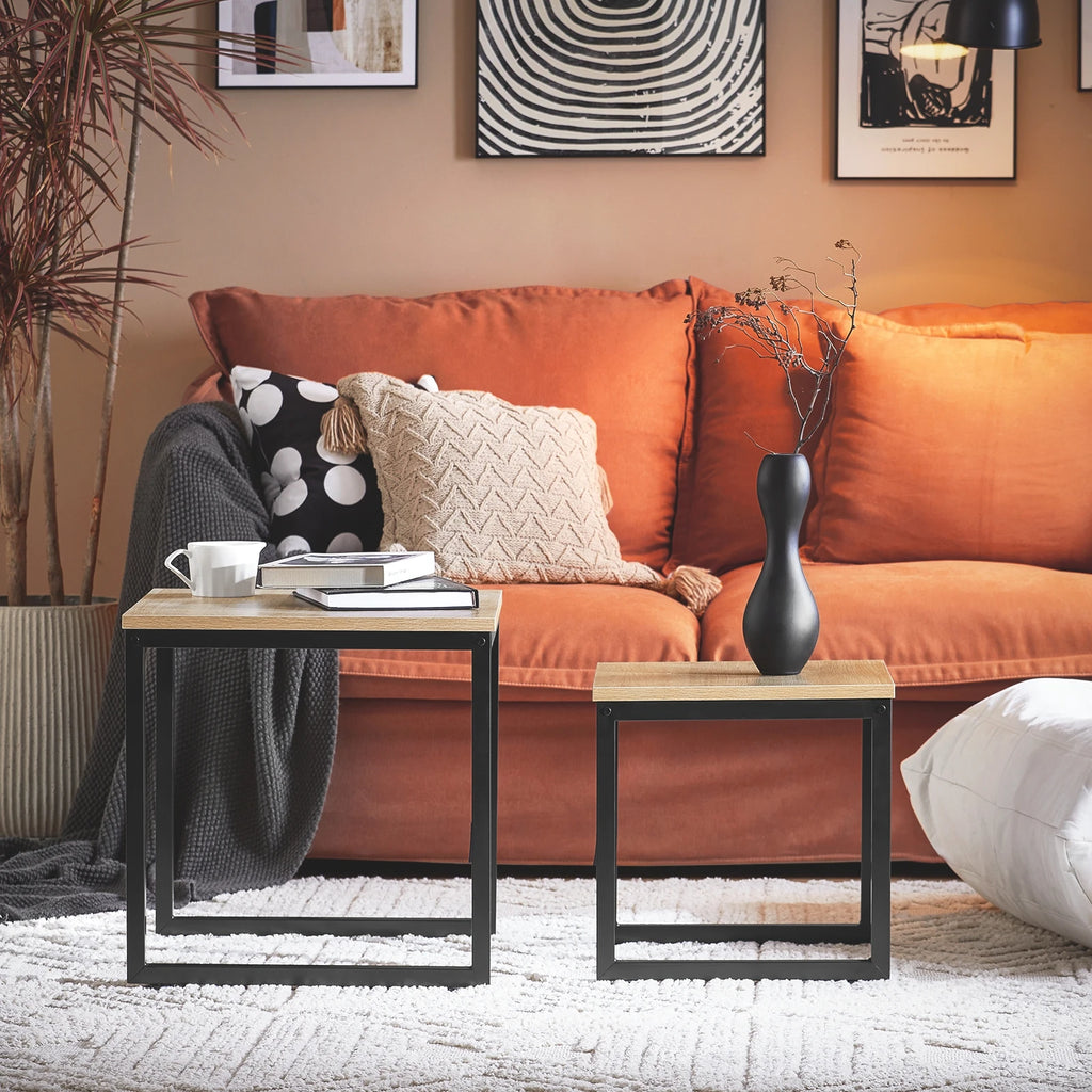 SoBuy FBT42 2-Piece Set coffee table side Table 2-piece set table sofa table coffee table set
