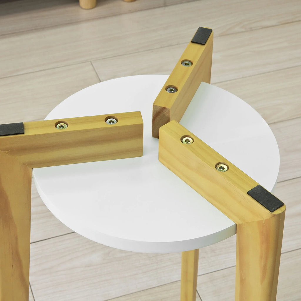 SoBuy FBT52-WN side table with 2 shelves coffee table coffee table Balcony table White-nature, BHT approx.: 45x60x45cm