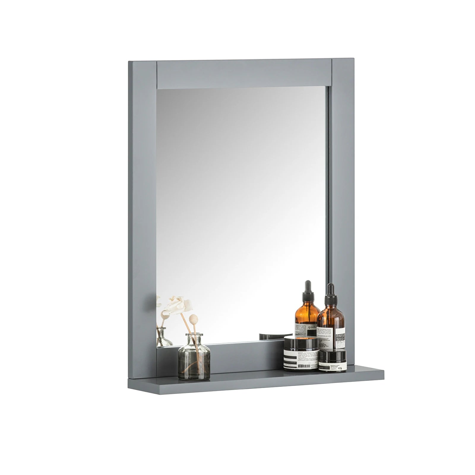 SoBuy FRG129 mirror wall mirror bathroom mirror with shelf dark gray BHT. 40x50x10cm