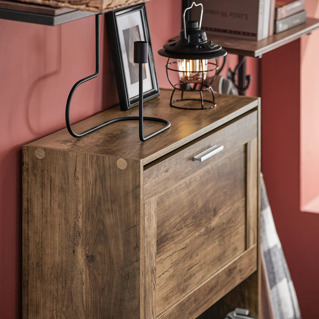 SoBuy FSR137-L shoe dump truck shoe shelf shoe cabinet with 3 flaps shoe rack narrow shoe chest of drawers BHT approx. 60x115x23cm