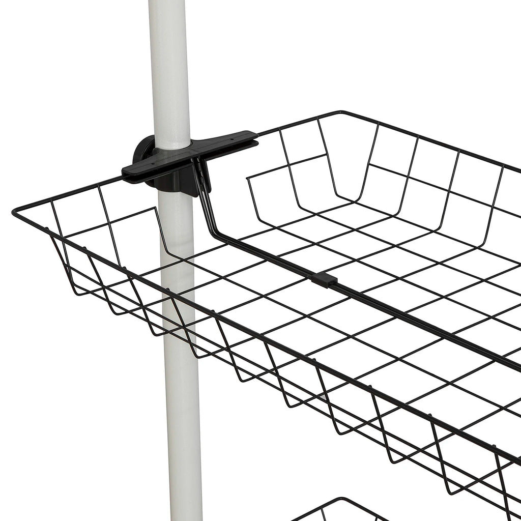 SoBuy FRG34-P02 set storage s baskets for dresses stand baskets for Telescopic Wardrobe System Metal