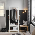 SoBuy FRG59-W dresses stand with 2 shelves, Modern Hanging Bar & Freestanding dresses stand for Bedroom & Hallway White