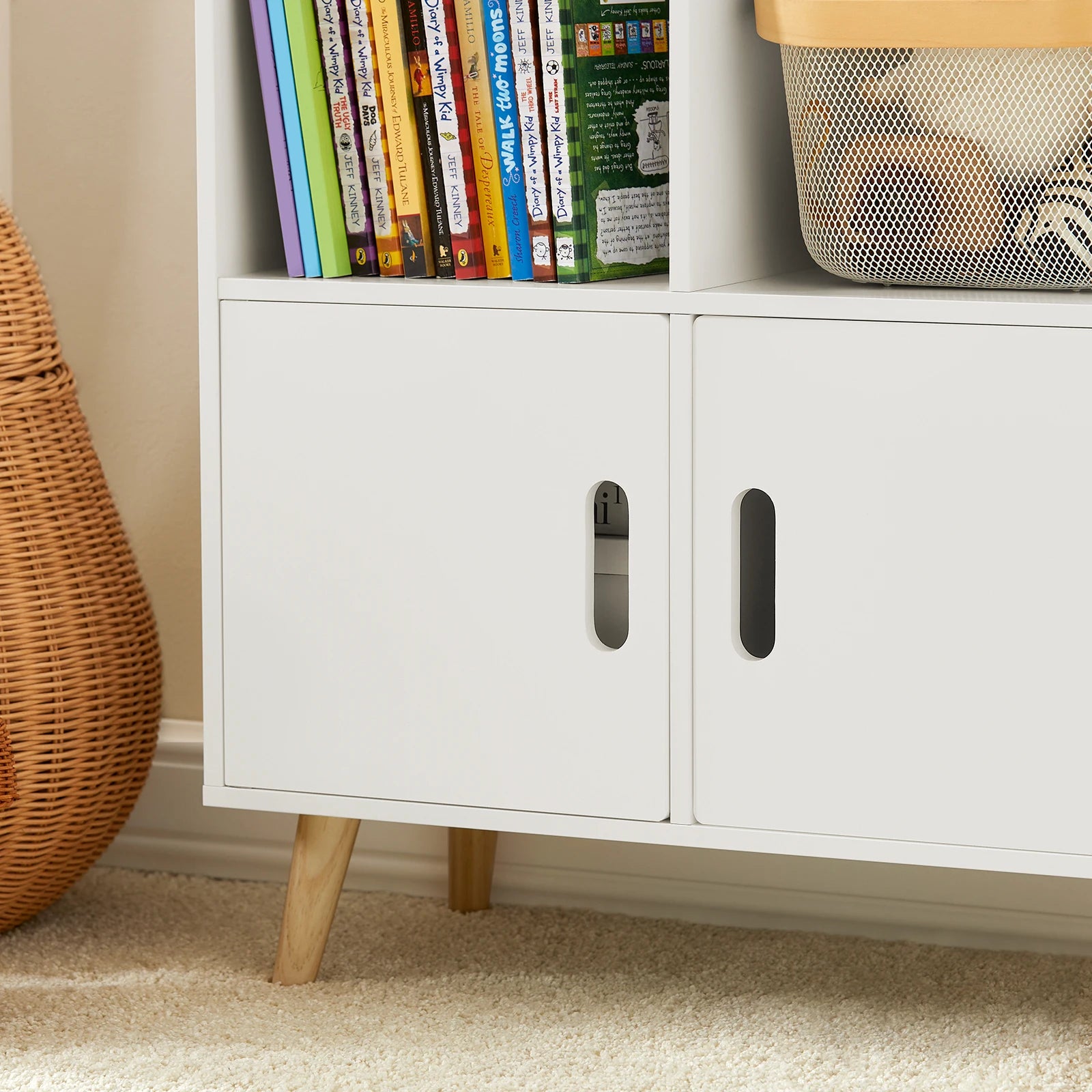 SoBuy KMB58-W children's shelf with house design bookcase for children storage shelf toys shelf furniture