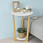 Table d’appoint blanc et bois