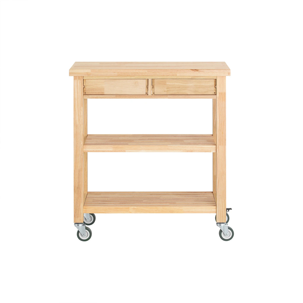 SoBuy FKW24-N serving trolley Rubber Wood Kitchen Trolley Kitchen Rack B80xT40xH90cm B80xT40xH90cm