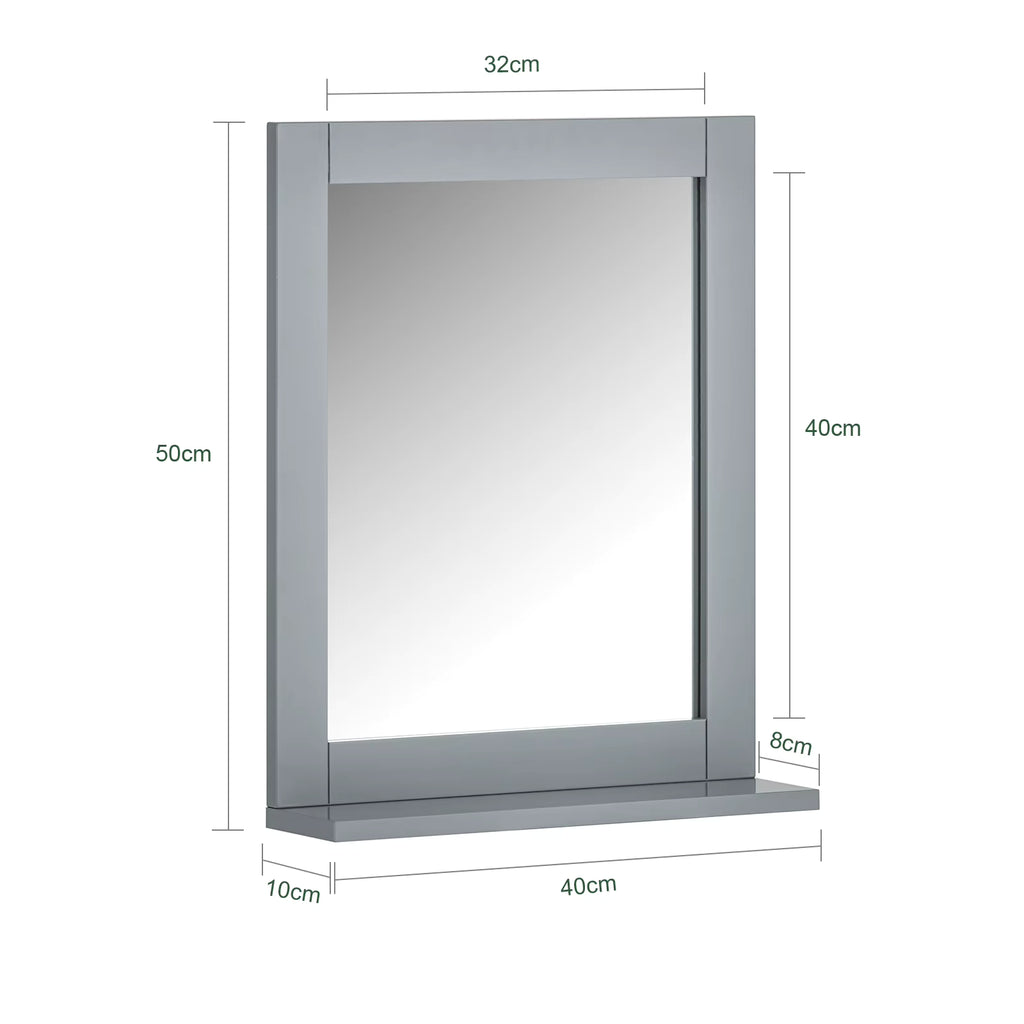 SoBuy FRG129 mirror wall mirror bathroom mirror with shelf dark gray BHT. 40x50x10cm