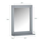 Miroir mural anthracite avec tablette
