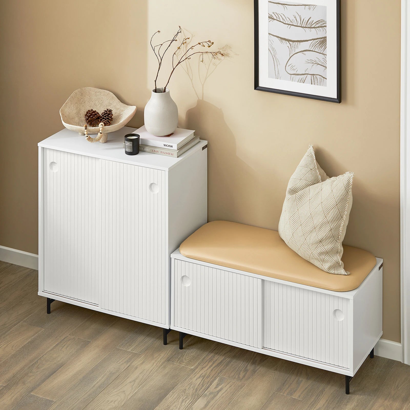 SoBuy FSB62-W shoe wardrobe kitchen wardrobe sideboard sliding doors dresser wardrobe side wardrobe storage s wardrobe