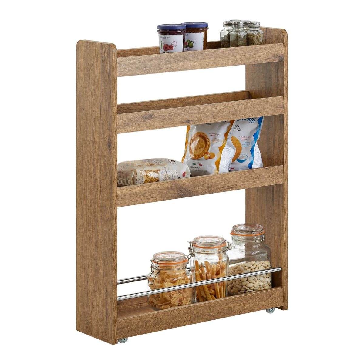 SoBuy NSR01 niche rack with 4 floors kitchen rack with trolley trolley trolley narrow shelf bathroom rack