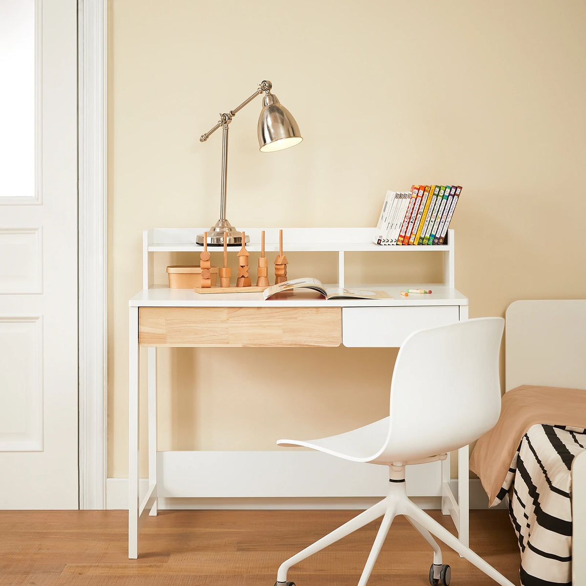 SoBuy FWT106-W 2 Storage Desk Computer Table Office table Home Office Corner Desk Desk