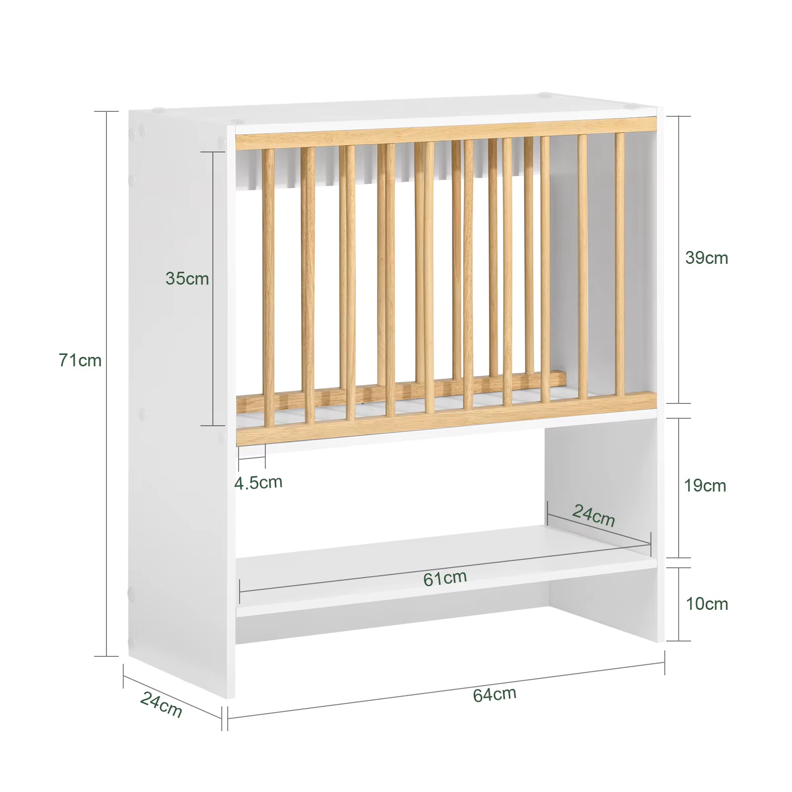 SoBuy KCR09-W plates Holder for 11 plates plates Shelf Wall Shelf with 7 Metal Hooks Plate Stand Kitchen Shelf with One Comb