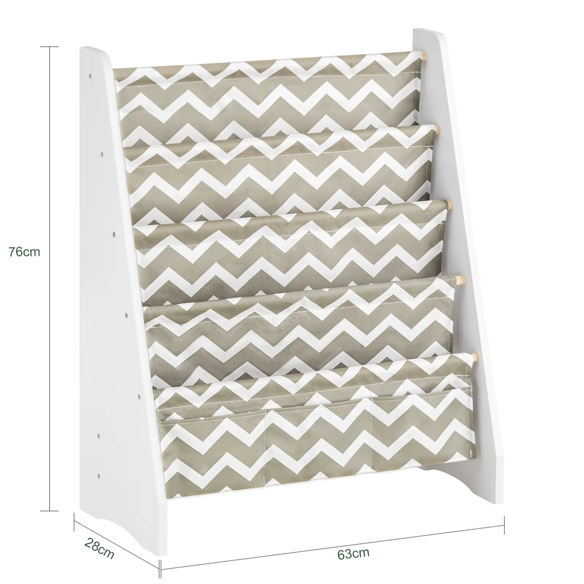 SoBuy KMB50 Children's Bookshelf Hanging hand fan Shelf Newspaper stand with 4 Shelves Book Rack BHT Approx: 63x76x28cm