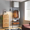 SoBuy KLS07-SCH Telescopic Rod dresses stand With 1 dresses Bar And 3 Stays Telescopic Wardrobe System