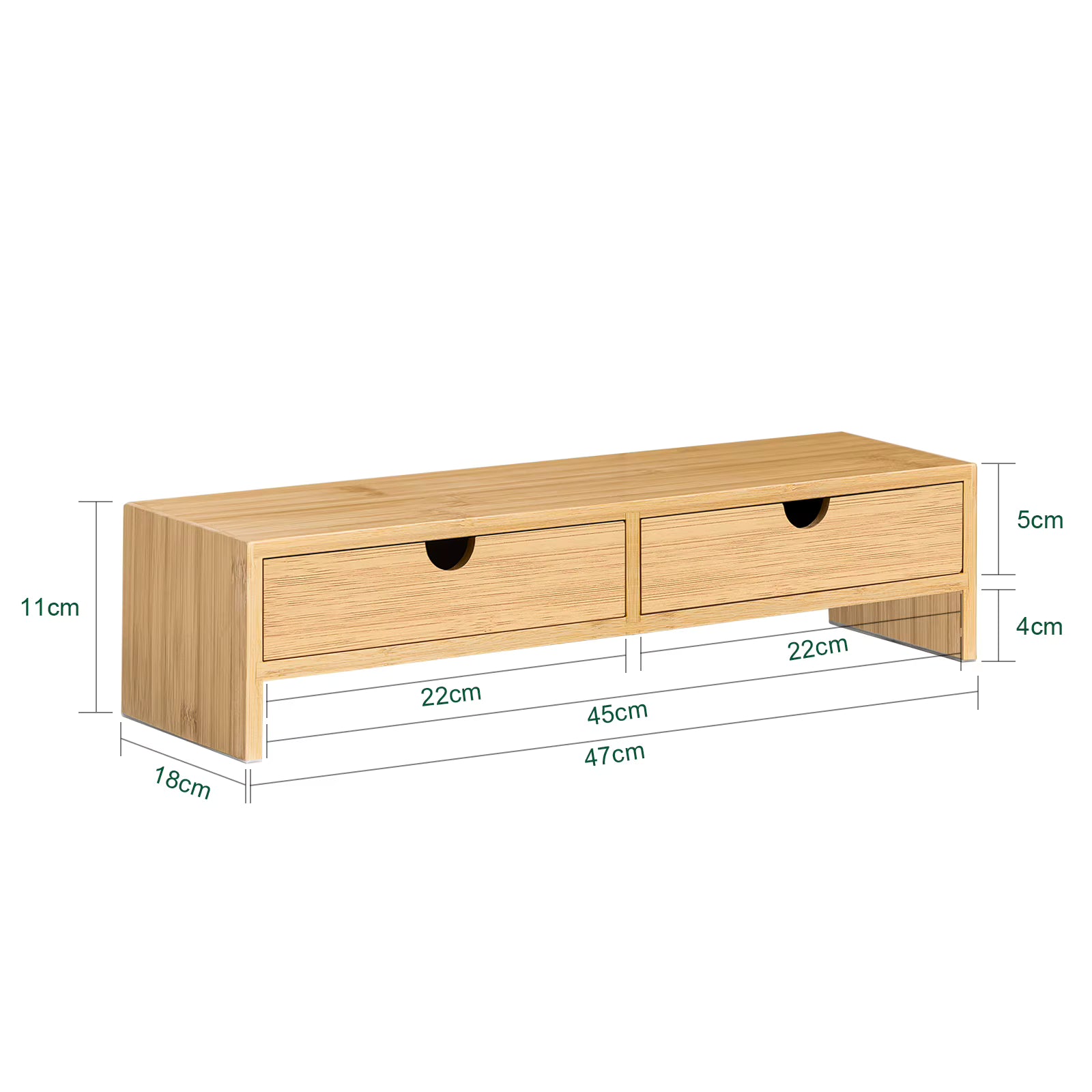 SoBuy FRG198-N monitor screen stand monitor booster screen higher bamboo stand with 2 drawers