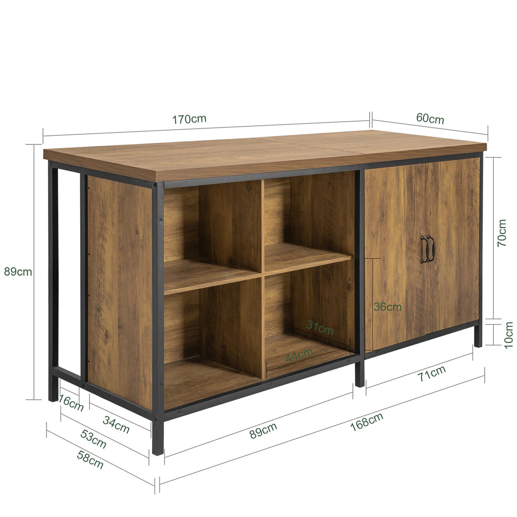 SoBuy KNL01-F Kitchen Island Freestanding Kitchen wardrobe Highborad Dresser wardrobe Sideboard Bar Table Buffet Industrial Design