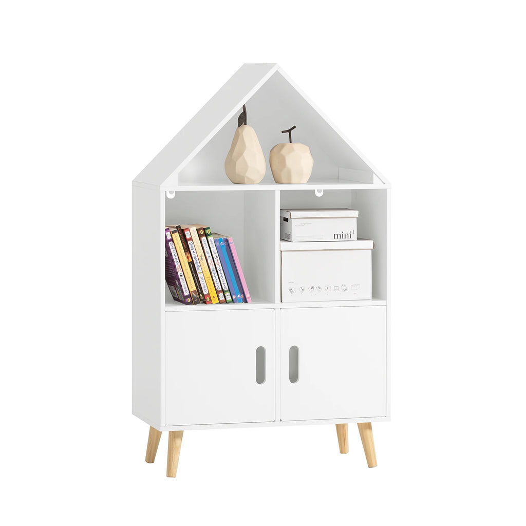SoBuy KMB58-W children's shelf with house design bookcase for children storage shelf toys shelf furniture