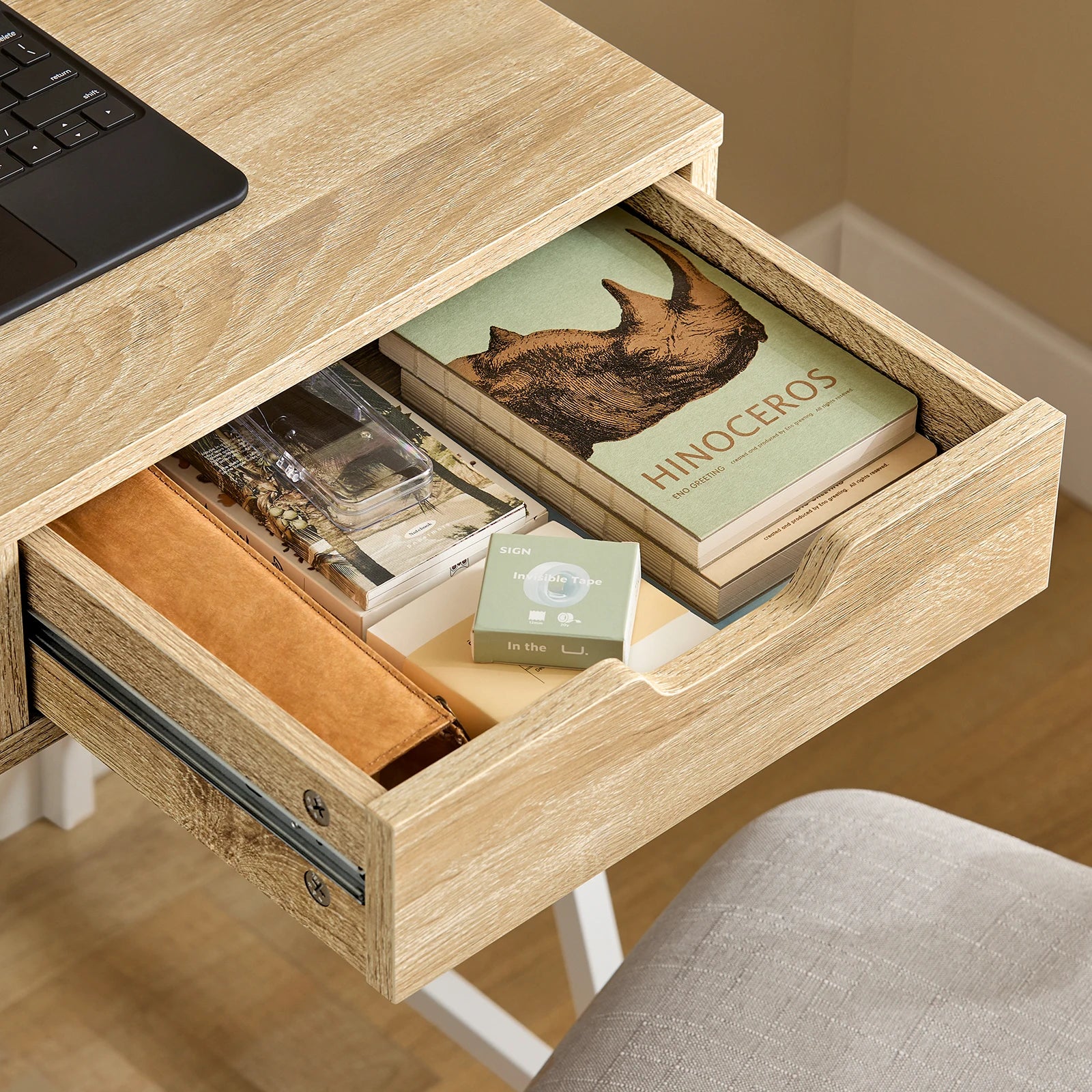 SoBuy FWT63-N Desk with tray computer table work table office table table with drawer