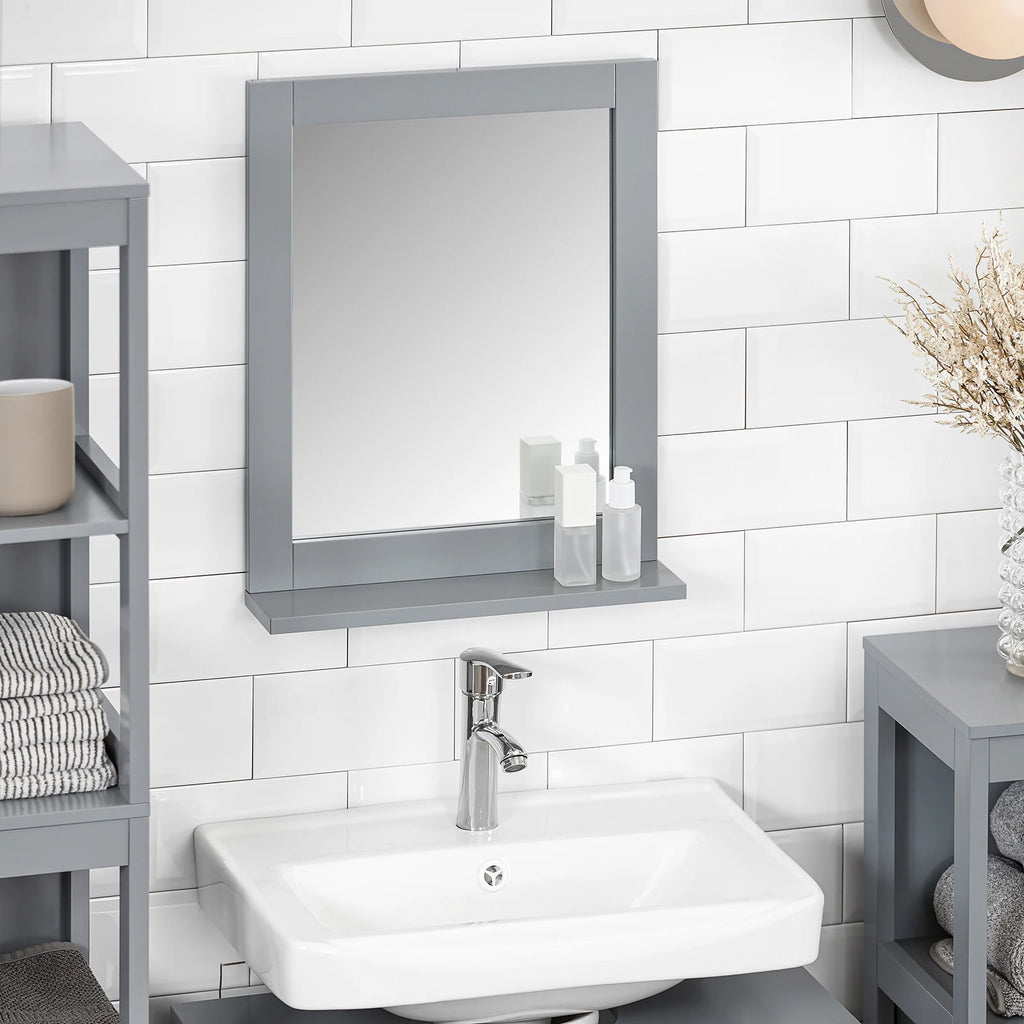 SoBuy FRG129 mirror wall mirror bathroom mirror with shelf dark gray BHT. 40x50x10cm