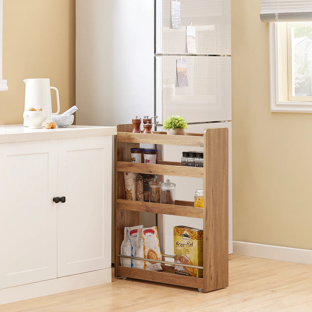 SoBuy NSR01 niche rack with 4 floors kitchen rack with trolley trolley trolley narrow shelf bathroom rack