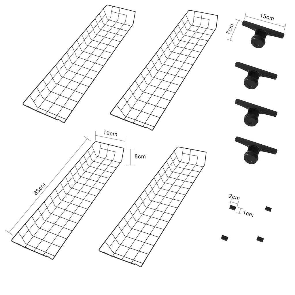 SoBuy FRG34-P02 set storage s baskets for dresses stand baskets for Telescopic Wardrobe System Metal