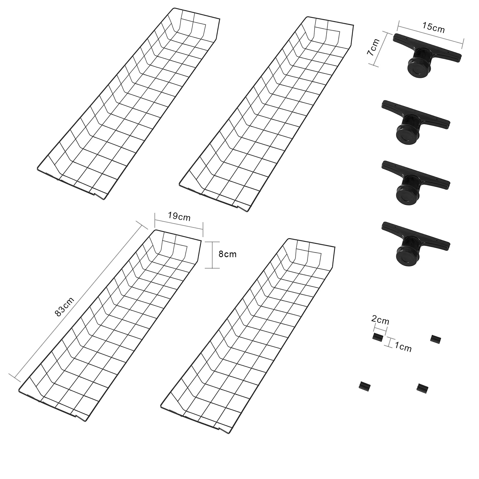 SoBuy FRG34-P02 set storage s baskets for dresses stand baskets for Telescopic Wardrobe System Metal