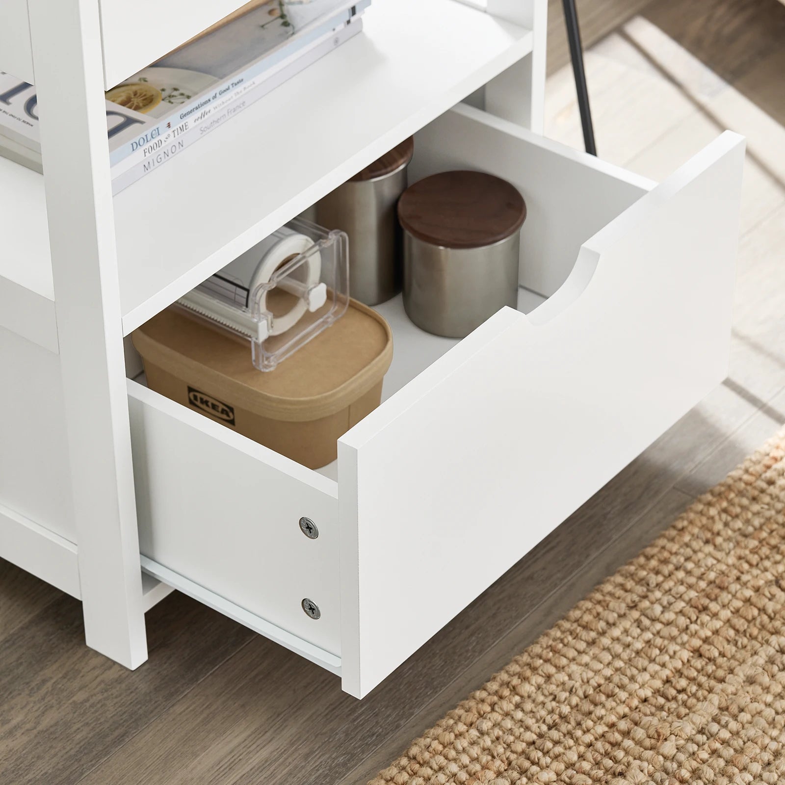 SoBuy FRG258-II-W bedside table night wardrobe with 2 drawers and storage storage s wardrobe for bedroom 45x38x55cm White
